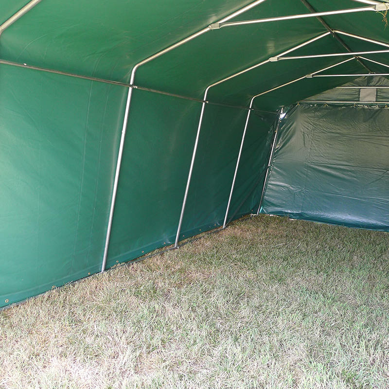 3.3×6.1 متر (11 بوصة×20 بوصة) مأوى مؤقت اقتصادي مقاوم للماء PVC الخضراء