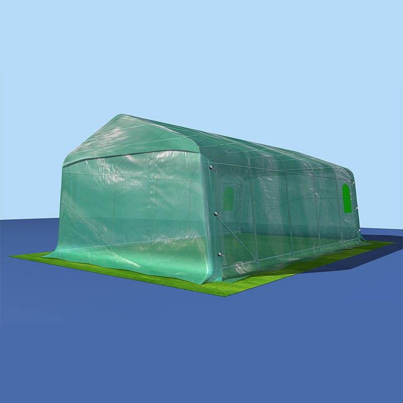 3.3×6.1 متر (11 بوصة×20 بوصة) مأوى مؤقت اقتصادي مقاوم للماء PVC الخضراء