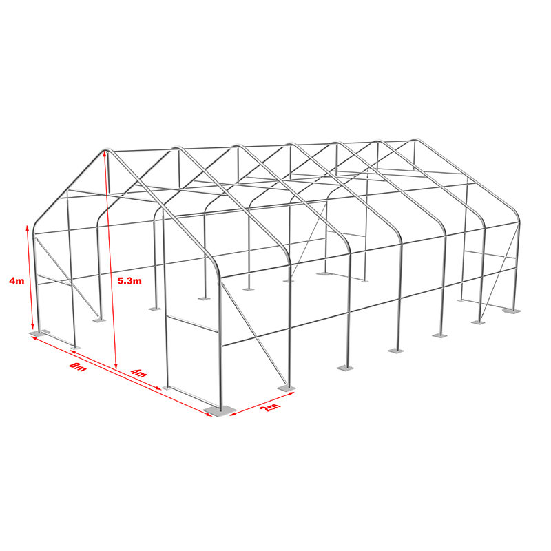 8×12 3 متر خيمة مستودع PVC تخزين صناعية خضراء كبيرة