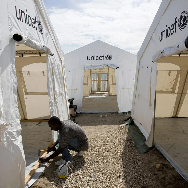 42 متر مربع خيمة Huggy متعددة الأغراض مقاومة للحريق معيار UNICEF