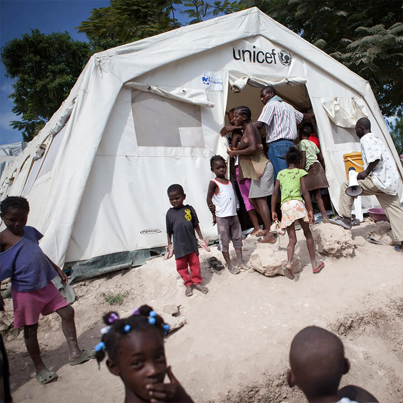 42 متر مربع خيمة Huggy متعددة الأغراض مقاومة للحريق معيار UNICEF
